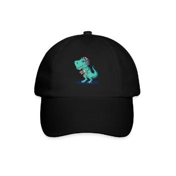 Dino Dinosaur T-rex Trex Tyrannosaurus Dinosaur - Baseball Cap - black/black - Front