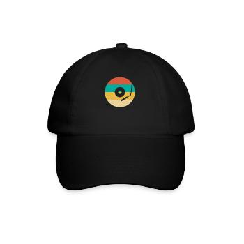 Retro Vinyl Record Record Collector - Baseball Cap - black/black - Front
