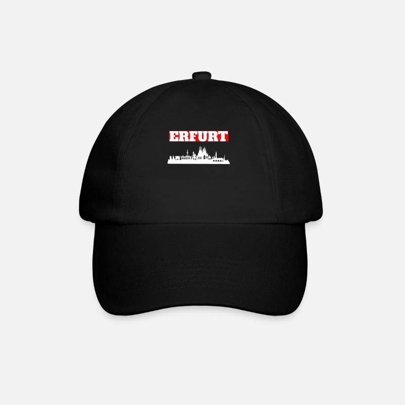 Skyline Erfurt Geschenk - Baseballkappe - Schwarz/Schwarz
