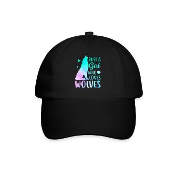 Just A Girl Who Loves Wolves Funny Women Wolf Love - Baseball Cap - black/black - Front