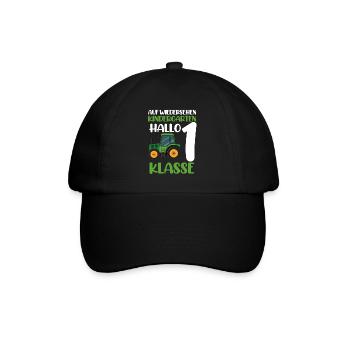 Schulkind Traktor Einschulung Geschenk - Baseballkappe - Schwarz/Schwarz - Vorne