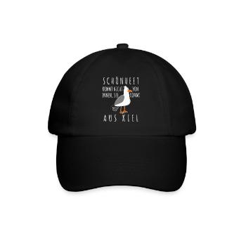 Kiel Spruch Witz Möwe - Baseballkappe - Schwarz/Schwarz - Vorne