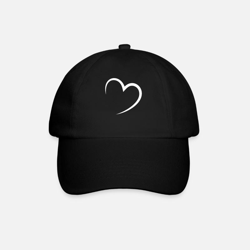 Herz - Baseballkappe - Schwarz/Schwarz