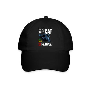 I Like Weed My Cat And Maybe 3 People graphic - Baseball Cap - black/black - Front