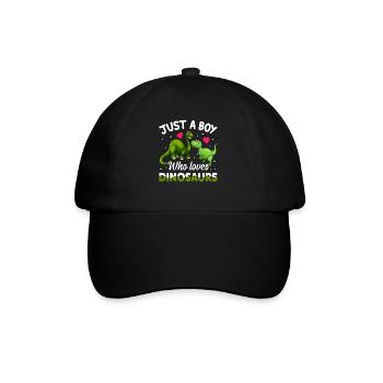 Only a boy who loves dinosaurs - Baseball Cap - black/black - Front