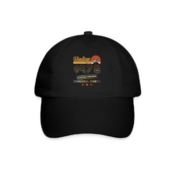 Vintage 1972 Retro anniversaire - Casquette classique - noir/noir - Devant