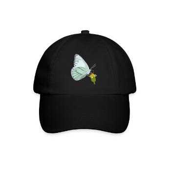 Butterfly with flower - Baseball Cap - black/black - Front