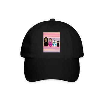 Babushka Russian wooden dolls - Baseball Cap - black/black - Front