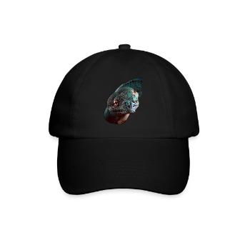 Schlange Schlangen Schlangenmotiv Tiergesicht Tier - Baseballkappe - Schwarz/Schwarz - Vorne