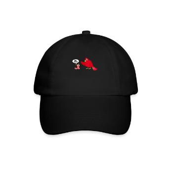 Vogel Wurm Ääh Miau Lustiger Spruch - Baseballkappe - Schwarz/Schwarz - Vorne