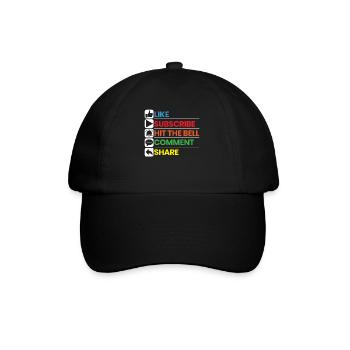 Like Subscribe Hit The Bell Comment Share Streamer - Baseball Cap - black/black - Front