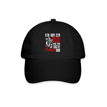 Motorrad Opa Geschenk - Baseballkappe - Schwarz/Schwarz - Vorne