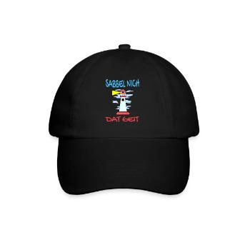 Leuchtturm - Sabbel Nich Dat Geit - Plattdeutsch - Baseballkappe - Schwarz/Schwarz - Vorne