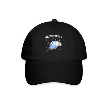 Wellensittich Papa Blausittich Vater Blau - Baseballkappe - Schwarz/Schwarz - Vorne