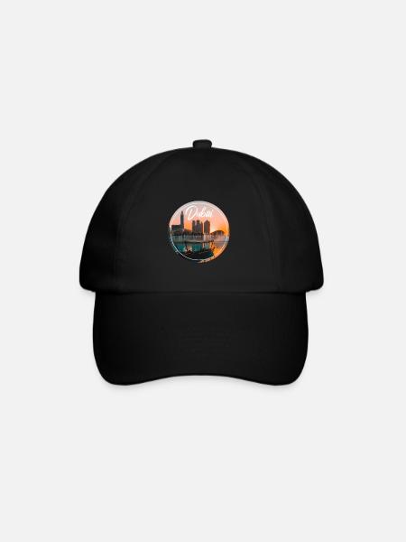 Dubai Sonnenuntergang Skyline Boot - Baseballkappe - Schwarz/Schwarz