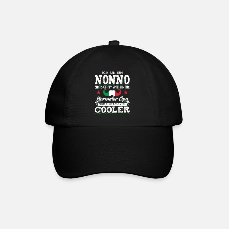 Italienischer Opa Bester Nonno - Baseballkappe - Schwarz/Schwarz