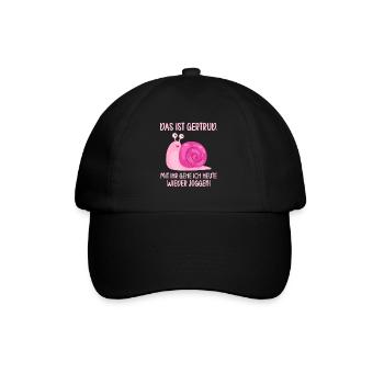 Das ist Gertrud mit ihr gehe ich joggen lustiges - Baseballkappe - Schwarz/Schwarz - Vorne