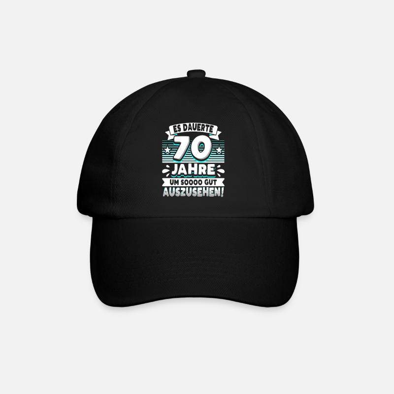 70 Geburtstag - Baseballkappe - Schwarz/Schwarz