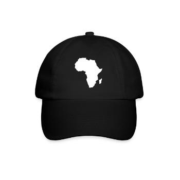 Afrika Kontinent Karte weiß - Baseballkappe - Schwarz/Schwarz - Vorne