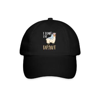Lama Alpaka Spruch I bims die Braut - Baseballkappe - Schwarz/Schwarz - Vorne