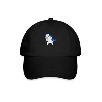 Finnland Flagge Dabbing Einhorn - Baseballkappe - Schwarz/Schwarz - Vorne