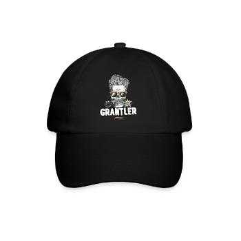 Grantler Totenkopf Bayern Bua Bayrischer Dialekt - Baseballkappe - Schwarz/Schwarz - Vorne