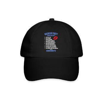 Junggesellenabschied Checkliste - Baseballkappe - Schwarz/Schwarz - Vorne