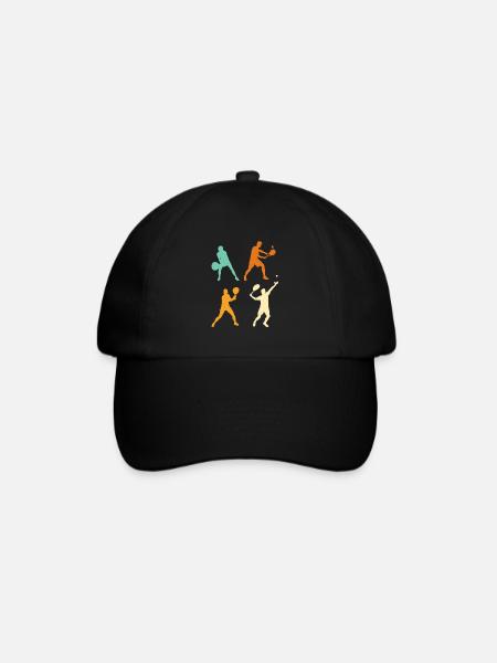 Cadeau de tennis silhouette tennis pour hommes - Casquette classique - noir/noir