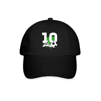 10e anniversaire 10 ans footballeur - Casquette classique - noir/noir - Devant
