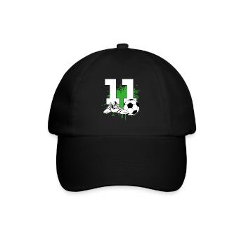 11e anniversaire 11 ans footballeur - Casquette classique - noir/noir - Devant