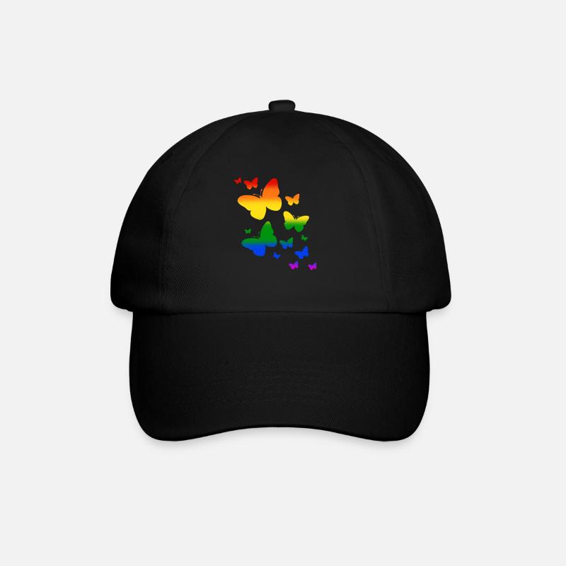 Schmetterling Schmetterlinge LGTBQ Pride - Baseballkappe - Schwarz/Schwarz
