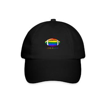 Liebe ist Liebe - Pride Rainbow Football - Baseballkappe - Schwarz/Schwarz - Vorne