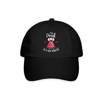 Mei Dirndl is in da Wäsch - Baseballkappe - Schwarz/Schwarz - Vorne