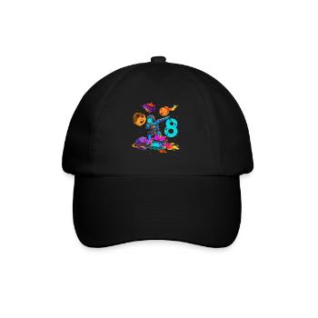 Astronaut In Space 8th Birthday - Baseball Cap - black/black - Front