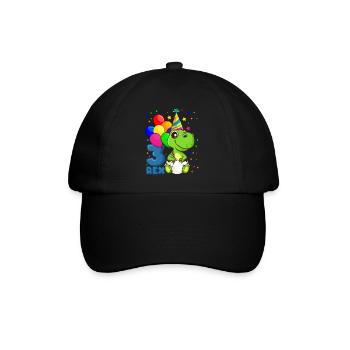 3 REX anniversaire DINO 3 ans dinosaure - Casquette classique - noir/noir - Devant