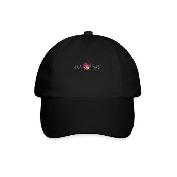 Knitting Heartbeat - Baseball Cap - black/black - Front