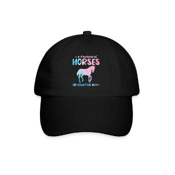 Horses Horses Gift - Baseball Cap - black/black - Front