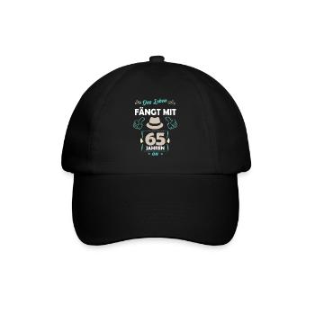 65. Geburtstag Geschenk 65 Jahre Spruch - Baseballkappe - Schwarz/Schwarz - Vorne