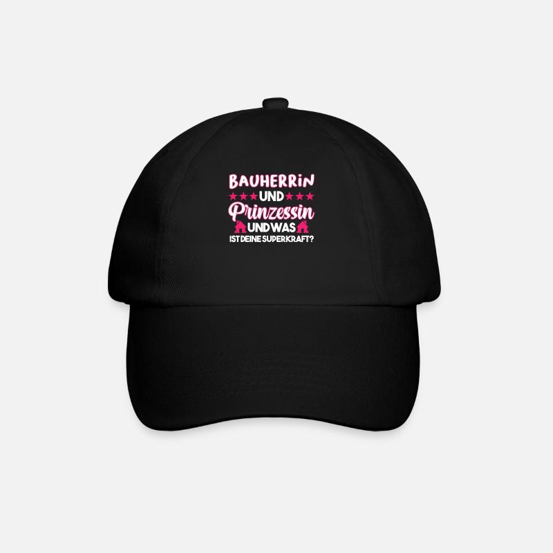 Bauherrin Hausbau Bauherr Geschenk - Baseballkappe - Schwarz/Schwarz