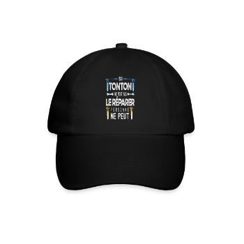 Si tonton ne peut pas le réparer - cadeau tonton - Casquette classique - noir/noir - Devant