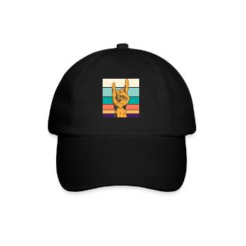 Rocker Hand Signal Symbol Rock Music - Baseball Cap - black/black - Front