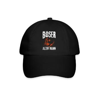 Böser Alter Mann Männer - Baseballkappe - Schwarz/Schwarz - Vorne