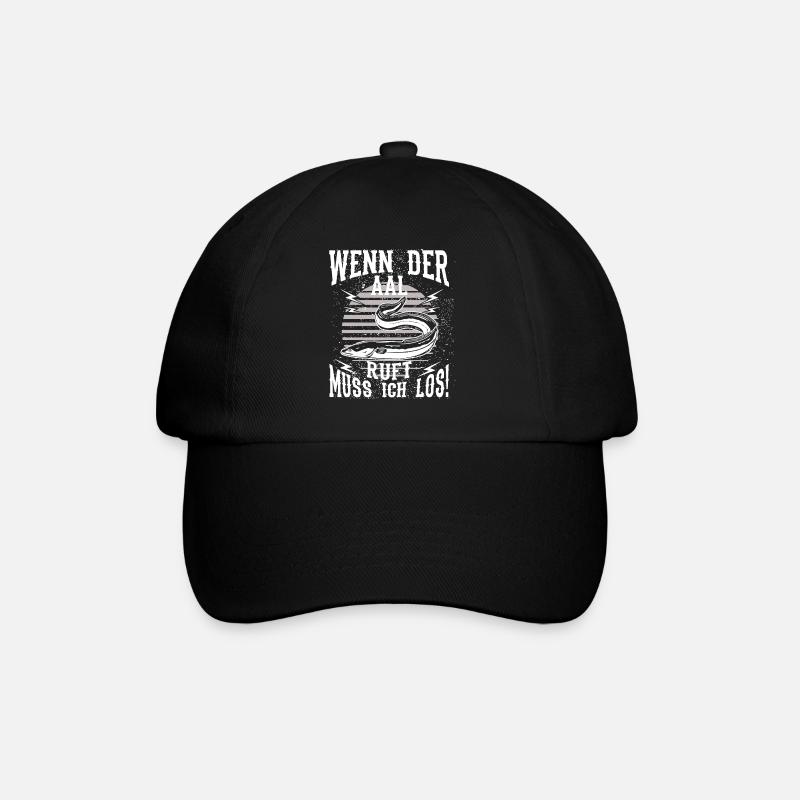 Wenn der Aal ruft muss ich los - Baseballkappe - Schwarz/Schwarz