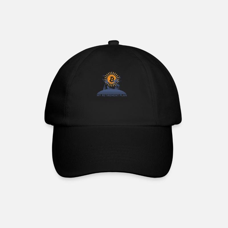 Ruhestand Renter Bitcoin Crypto Shirt - Baseballkappe - Schwarz/Schwarz