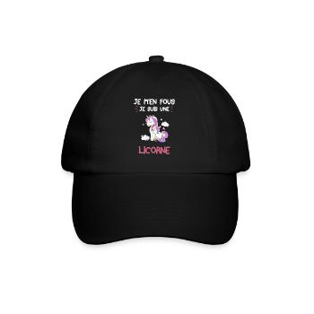 Cadeau Je M'en Fous Je Suis Une Licorne - Casquette classique - noir/noir - Devant