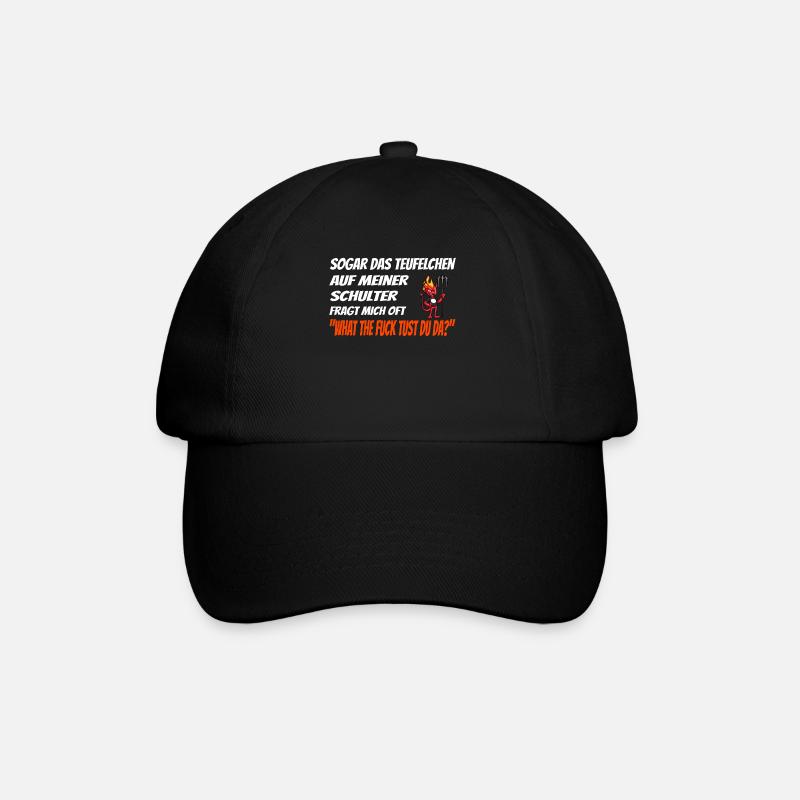 What the fuck tust du da - Baseballkappe - Schwarz/Schwarz