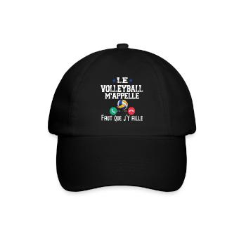 Volley Volleyball Volleyeur volleyeuse sport - Casquette classique - noir/noir - Devant