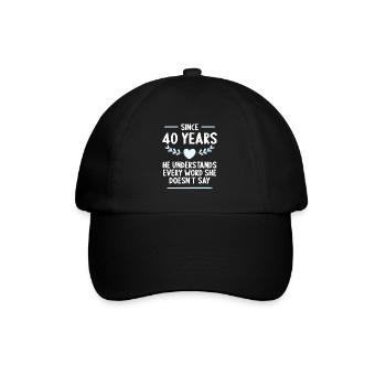 40 years married 40th wedding anniversary - Baseball Cap - black/black - Front