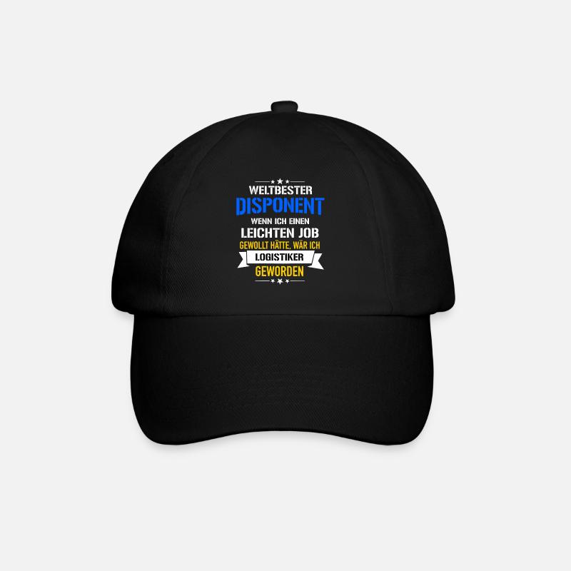 Lustiger Spruch Weltbester Disponent Logistiker - Baseballkappe - Schwarz/Schwarz
