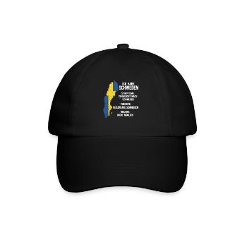Schweden Skandinavien - Baseballkappe - Schwarz/Schwarz - Vorne